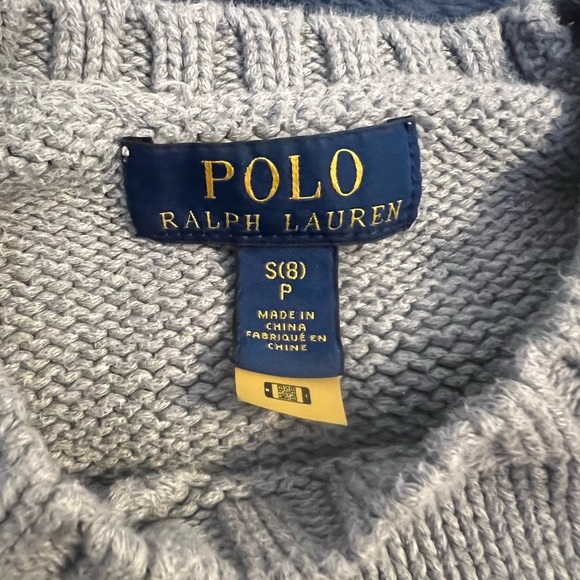 Polo Ralph Lauren Sweater Boys Kids 8 American Flag Gray - Picture 5 of 12